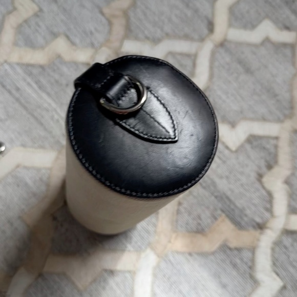 Burberry The Barrel Leather & Canvas Cyan White Small Shoulder Bag - Picture 8 of 14